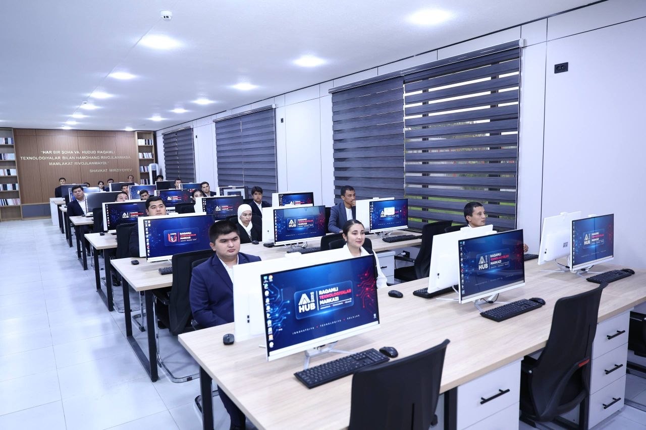 Students in the AI Hub computer lab